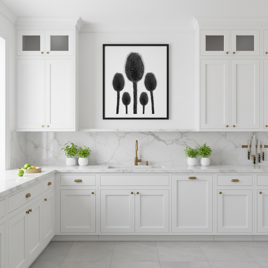 Five teasels in stunning modern kitchen - square